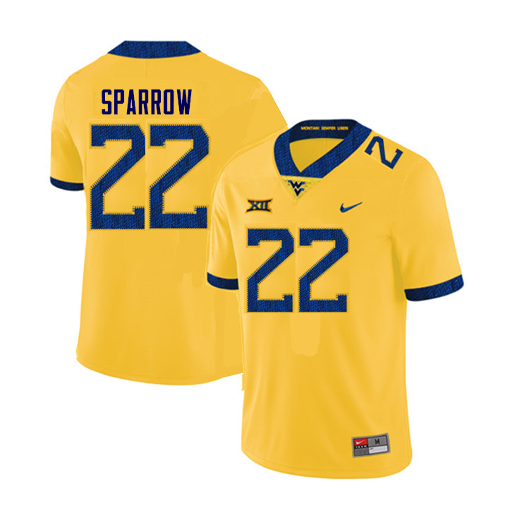 NCAA Men's A'Varius Sparrow West Virginia Mountaineers Yellow #22 Nike Stitched Football College Authentic Jersey DV23W35MS